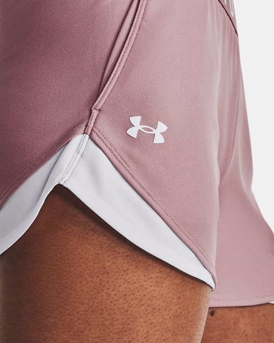 กางเกงขาสั้น UA Play Up Shorts 3.0 สำหรับผู้หญิง in Pink image number 3